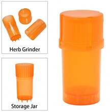 New Plastic Grinder & Shredder + Airtight Jar 2-In-1 Grinder, Detachable Plastic Grinder, Grinder With Storage Jar! Multiple Colors Available! - View 2