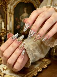 10pcs/50pcs/100pcs Nail Art Nail Charm Nail Accessories Y2K Style Three Dimensional Luxury Hollow Butterfly Mixed Material Pack DIY Handmade Decorations, Bags, Phone Cases, Cups, Clothes, Shoes - Multicolor - View 3