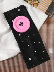 One-Piece Solid Color Soft Large Button Headband, Comfortable To Wear, Won't Scratch Hair Or Constrict The Head, Won't Damage Hair, Unique And Niche Design, Korean Sweet Style, French Retro Style, Girly Look, Perfect For Dates, Shopping, Vacations, And Travel. Summer Hair Accessories - Multicolor - View 15