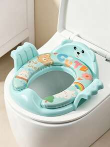 Bear & Frog Shaped Baby Toilet Seat Ring With Anti-Slip Armrests And Soft Cushion, Unisex Baby Home Toilet Training Seat - Multicolor - View 10