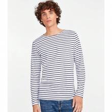 SOLS Mens Marine Long Sleeve Stripe T-Shirt - White/Navy - View 4