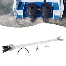 Head  Adjustable Aluminum Transom Saver, 23-35in Rustproof Motor Support For ≤100HP Outboard Boat Trailer - Black - View 8