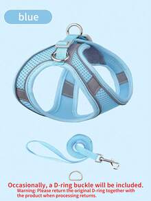 1 Set Universal Pet Breathable Mesh High Visibility Reflective Anti-Escape Harness Leash, Suitable For Dogs & Cats Outdoor Walking, Travel, Daily Use - Multicolor - View 15