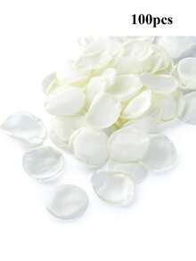 50/100/300/500pcs Artificial Silk Rose Petals, White Petals, Suitable For Wedding, Party, New Year Gift, Valentine's Day, Home Decor, Wedding Decor, Etc. - White - View 9