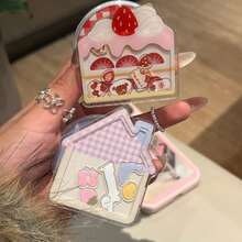 Juego de agarres magnéticos para teléfono con diseño de agitador, soporte acrílico 3D agitador, patrón de corazón/tomate/pastel de fresa con strass, soporte retráctil con imán MagSafe fuerte, accesorio de teléfono con estética linda y dulce - Multicolor - Ver 2