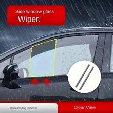 Car Side Window Wiper, 3D Curved Fit High Elasticity Silicone Frameless Silent Wiper, Universal Squeegee Wiper Blade Rubber Strip, Fits Multiple Car Models, Driver & Passenger Window Wiper, Anti-Freeze & Cold-Resistant Wiper Rubber Strip, Car Cleaning Tool, Suitable For Driver & Passenger Windows 2pcs/4pcs - AA - View 6