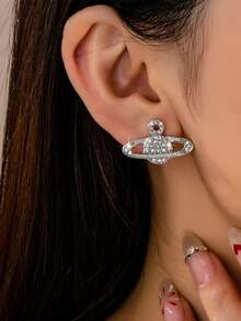 1 Pair Elegant Fashion Planet Stud Earrings, Suitable For Women's Daily Wear - Silver - View 10