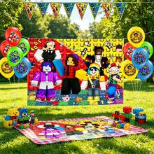 Roblox 23PCS Party Decoration Background Decor, 1Set/12PCS Triangle Flags Birthday And Graduation Party Gift Balloons. Suitable For Thanksgiving, Halloween And Christmas Events Suitable For Celebration, Party And Unique Venues - Roblo Boy Combination - View 3