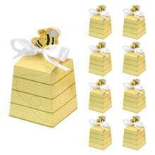 20/50PCS Gift Packaging Boxes With Cute Honeycomb Pattern Design And Bow Decoration, Exquisite Small Item Storage Boxes For Theme Parties, Event Favors, Daily Small Item Storage, Adding A Warm And Cute Atmosphere To The Occasion - View 1