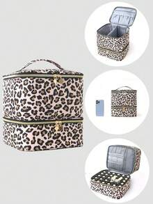 2026 Large Capacity Multifunctional Portable PU Leather Cosmetic Bag, Makeup Bag, Toiletry Bag, Makeup Organizer, Makeup Case, Manicure Supplies - 彩色 - 查看 1