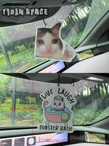 Thumbs Up Crying Cat Meme & Live Laugh Toaster Bath Funny Car Air Freshener, 60-90 Days Long Lasting, Alcohol-Free, Odor Eliminator Air Purifier, Hanging Aroma Ornament For Car Bedroom Bathroom, Cute Funny Auto Decor & Multi-Purpose Bookmark - Coffee + Vanilla + Amber (Reinforced) Scent - View 2