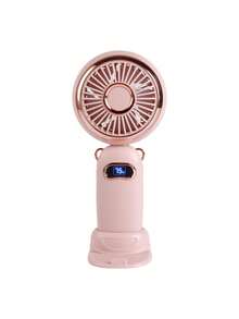 AOYI Rechargeable Portable Brushless Motor Handheld Mini Fan With 5-Speed Adjustable, USB Charging Cable And Base Phone Holder Function + Lanyard - Multicolor - View 7