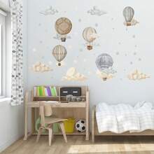 1pc Cartoon Animal Bear Hot Air Balloon PVC Wall Sticker, Suitable For Children's Room, Bedroom, Living Room Wall Decoration, Waterproof PVC Material, Party Decor, Self-Adhesive Removable Sticker, Size 23.6inch*11.8inch - 1PC - View 10