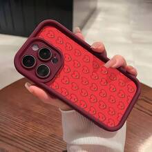 Patrón de amor Tata BT21 rojofunda de teléfono Fundas compatibles con ,Apple,VIVO,OPPO,,, y Honor.Fabricadas en silicona TPU,ofrecen protección contra golpes y caídas. - Burdeos - Ver 2