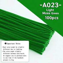100/200支大容量 DIY 絨毛管毛絨棒 附教學影片 62色 毛茸茸手工藝材料 手作藝術裝飾 蓬蓬球用 - 彩色 - 查看 25