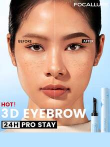FOCALLURE 1.4g Pro-Stay Smudge-Proof Eyebrow Pomade, 2-In-1 3D Eyebrow Pomade With Brush, Waterproof And Sweat-Proof Eyebrow Color Paste, Fill And Shape Eyebrows, Daily Makeup - #BR02 DARK BROWN - View 5