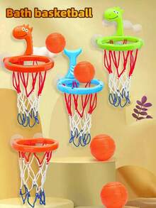 4pcs New Random Style Cartoon Animal Basketball Set, Children's Bath Toys, Baby Bath Toys And Games, Perfect Gift For Kids - Multicolor - View 12
