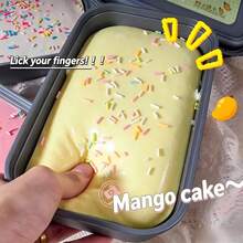 Sticky Box Cake Slow Rebound Squeeze Toy, Cream Ice Cream Box Squeeze Toy, Stress Relief Hand Relaxation Gift, Squeezable Soft Touch, Handheld Desktop Toy, Effectively Relieve Anxiety, Suitable For Classroom, Outdoor, Office Stress - Multicolor - View 13