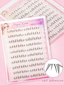 Glue-Free Four-Leaf Clover/Polaris Lower Eyelashes, C Curl, 80 Clusters, Japanese & Korean Style, 4-7mm Mixed Length, No Glue Needed, Cluster Lashes, DIY Quick Application Saves Makeup Time, Easy To Use Suitable For Beginners, Realistic Soft Fiber, Reusable, Versatile For Daily, Party, Commute, Perfect Holiday Gift For Best Friend, Girlfriend - C - View 8