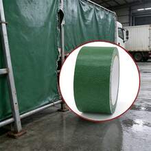 1件裝防水修補膠帶,適用於帆布、帳篷、卡車篷布、船隻、露營車、管路(藍色/綠色),適合緊急修補、戶外防護,高強度黏性,帆布卡車與棚屋防水漏水修補膠帶 - 藍色1.96*196.8英寸 - 查看 7