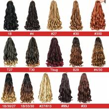 100g/Confezione Capelli per Treccine Ricci Francesi Marroni 24 Pollici Capelli per Treccine Morbidi Pre-Stirati Onde Sciolte Capelli Yaki Rimbalzanti per Extension per Treccine (#33) - Multicolore - Visualizzare 3
