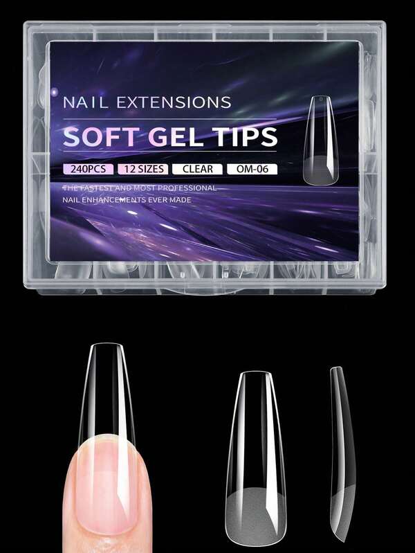 120pcs Soft Gel Nail Tips, Semi-Matte Full Coverage Fake Nails, Almond Square Coffin French Style, Thin Front Thick Back For Better Fit And Firmness, Peelable Gel Extension Nail Capsules, Nail Art Supplies For Girls And Women DIY