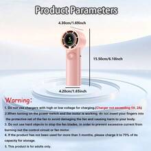 2400mAh (1200mAh*2) 手持式可攜式 USB 充電式桌面風扇，辦公室、戶外、學生、室內外通用的冷卻小幫手 - 多色 - 查看 3