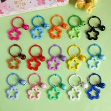 2/4/6 Mixed Color Star Bell Keychain, DIY Cute Candy Color Bag, Keychain Accessories Pendant, Handmade Perler Bead Accessories, Multiple Colors Available - View 9