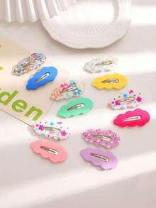 12pcs Multicolor Cloud Fashion Hair Clips Set - Multicolor - View 2
