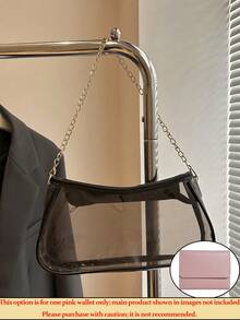Summer Clear Bag For Stadium Events Chain Shoulder Bag PVC Transparent Bag Jelly Black Purse Handbag Beach Bag Stadium Bag For Travel Birthday Gift - Multicolor - View 12