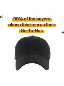 1pc Classic Unisex Cotton Adjustable Low-Profile Baseball Cap – Minimalist Dad Hat - Black - View 3
