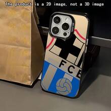 Funda para Teléfono: Funda para Teléfono con Estampado 2D del Club de Fútbol B-Barcelona, Compatible con iPhone 17 16e 16 15 14 13 12 11 Mini Pro Max Air X XR XSMAX 8 7 Plus, Cubierta Trasera Mate Anticaídas - Estilo 1 - Ver 5