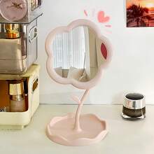 Floral Pattern Tabletop Makeup Mirror, Cute Tabletop Vanity Mirror, Tabletop Makeup Mirror With Jewelry Storage Rack, Vanity Mirror With Jewelry Tray, Rotatable Adjustable Tabletop Mirror, Makeup Mirror Suitable For Bedroom Vanity Or Makeup Table, Lightweight Travel Comb (With Built-In Mirror) - Perfect For Putting In A Handbag - Multicolor - View 10