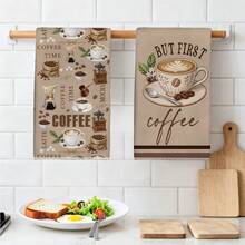 MEMNUN 2 Peças Toalhas de Cozinha Vintage com Estampa de Grãos de Café em Aquarela, Arte de Café Latte, Toalhas de Prato 15.75*23.62in(40*60cm) Microfibra Moderna Macia, Toalhas de Cozinha, Toalhas de Prato, Toalhas de Mão, Panos de Prato, Decoração para Casa, Decoração de Cozinha, Toalhas de Mão para Cozinhar e Assar, Acessórios de Cozinha, Laváveis em Máquina, Suprimentos de Limpeza, Adequado para Cozinha de Restaurante, Decoração de Casa e Presentes para Todas as Estações - Multicolorido - Visão 6