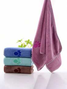 Super Absorbent And Quick-Drying Pet Towel, Made Of Microfiber, Suitable For Pet Bathing And Dog Grooming, With Embroidered Patterns. - Multicolor - View 2