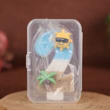 1PC Ocean Beach 0-9 Number Birthday Candle Creative New Style, Summer Beach Theme, Suitable For Cake Decoration, Dessert Table, Party Birthday Celebration Candle. - View 10