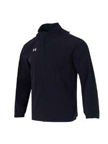Under Armour جاكيت رياضي منسوج للرجال، طراز صيفي جديد 2026، جاكيت رياضي بغطاء رأس 22500408-001 - أسود - مشاهدة 2