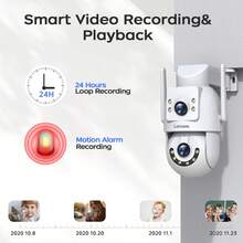 Lenovo X6T Outdoor Security Camera IP Camera Dual Lens PTZ Color Night Vision CCTV Video Surveillance Protection - White - View 3