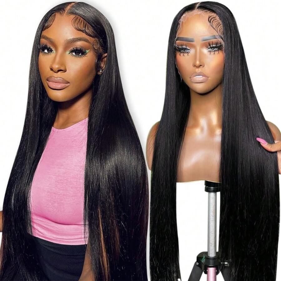 180 Density Water Ripple 13x4 High Definition Front-Mounted Seamless Human Hair Wig For Women With Deep Parting Curls And Water Ripple Front Hairline