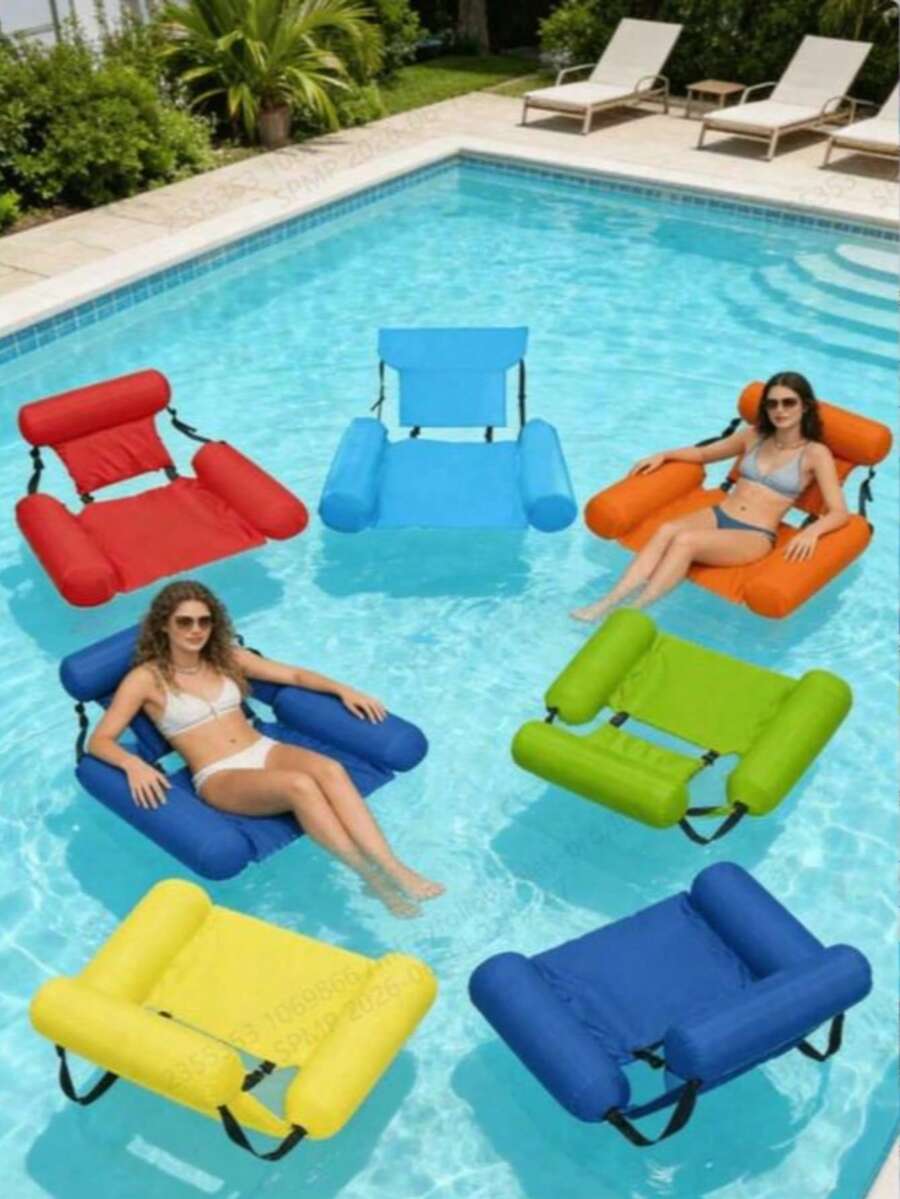 Adult Inflatable Pool Float Mat, 1pc Floating Lounge Chair, Thickened Inflatable Pool Noodle For Adults, Suitable For Summer Parties, Beach, Lake And Other Water Activities - 彩色 - 查看 1