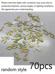 70pcs/5pcs Baptism Theme Table Confetti - Featuring Fish, Cross, Leaf And Dove Designs. Perfect For Spring And Summer Occasions - Including Baptism, Wedding, Birthday Party, Graduation, Theme Party And Baby Shower - Ideal For Baptism Supplies And First Communion Church Decor. - One Size Fits All - View 7