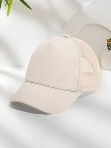 1pc Toddler Baseball Cap, Sun Protection, Baby Boy Baseball Cap, Adjustable Size, Mesh Baseball Cap, Children Outdoor Beach Sun Protection Hat - Beige - View 10
