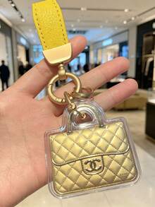 Cute Mini Wallet Keychain Pendant, Fashion Quilted Handbag Charm With Gold Round Ring, Decorative Bag Accessory, Suitable For Backpack, Handbag, Car Keychain, Fashion Gift For Her - Multicolor - View 9