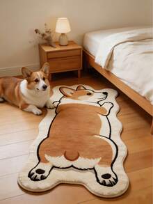 1pc Corgi Dog Area Rug, Living Room Carpet, Small Area Rug, Mat, Home Decor, Large Living Room Rug, Round Carpet, Living Room Home Decor, Room Decor, Washable Carpet, Graduation Gift - Corgi - View 2