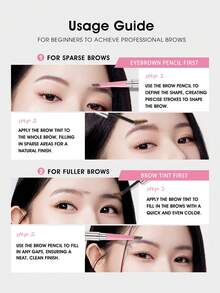 HEXZE 2-In-1 Brow Pencil + Brow Mascara Waterproof Long Lasting Natural Fluffy Brows - Rose Brown - View 5