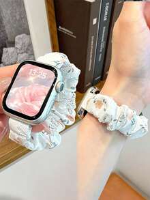 Huastonband 1pc Woven Elastic Nylon Hair Band Breathable Comfortable Sports Watch Band For Women, Compatible With Apple Watch 38/40/41mm, 42/44/45/46/49mm, Accessories Ultra 4/SE 3/Series 12/S11/S10/S9/S8/S7/S6, Suitable For Outdoor Sports, Fitness, Young Fashion Men And Women, Summer Beach Accessories, Holiday Gift - Multicolor - View 6