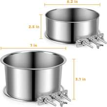 Cuencos de Alimentos y dispensadores de Agua de Acero Inoxidable shineme para Perros Grandes y medianos (.0x3.'' + 6.2x2.5'') - S (4,7 x 2,1" y 3,9 x 1,9") - Ver 2
