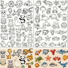 Cute Animal & Floral Embroidery Sticker Set, Suitable For Beginners, DIY Self-Adhesive Water-Soluble Cloth Paper, Pre-Printed Pattern On Self-Adhesive Non-Woven Fabric, Includes Water-Soluble Stabilizer - Black and White - View 14