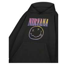 Nirvana Unisex Adult Sunset Logo Hoodie - Black - View 4