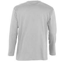 SOLS Mens Monarch Long Sleeve Plain Colour T-Shirt - Grey Marl - View 2